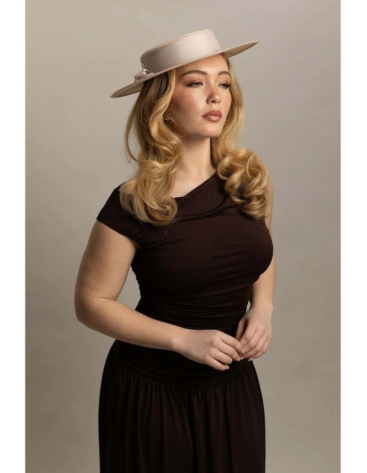 Clarke Racewear Boater in Beige image 3