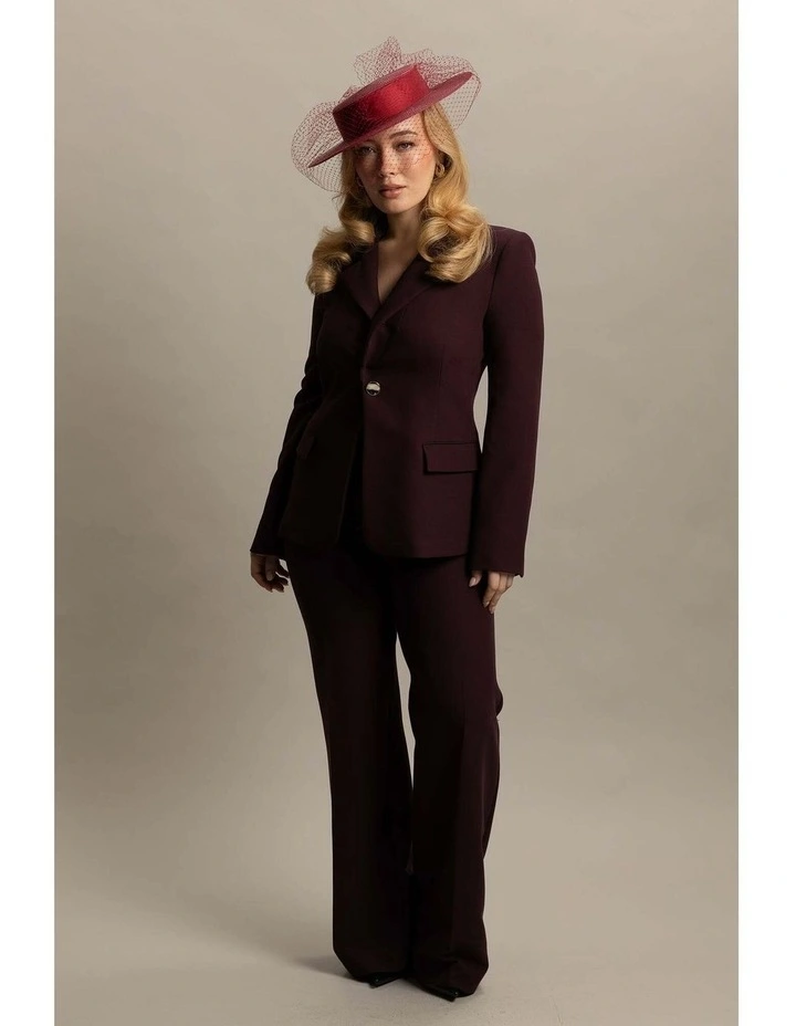 Danika Racewear Boater in Burgundy Red image 1