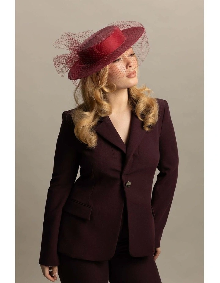 Danika Racewear Boater in Burgundy Red image 2
