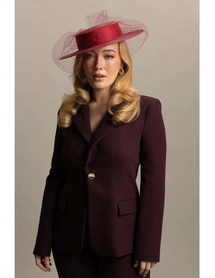 Danika Racewear Boater in Burgundy Red image 4