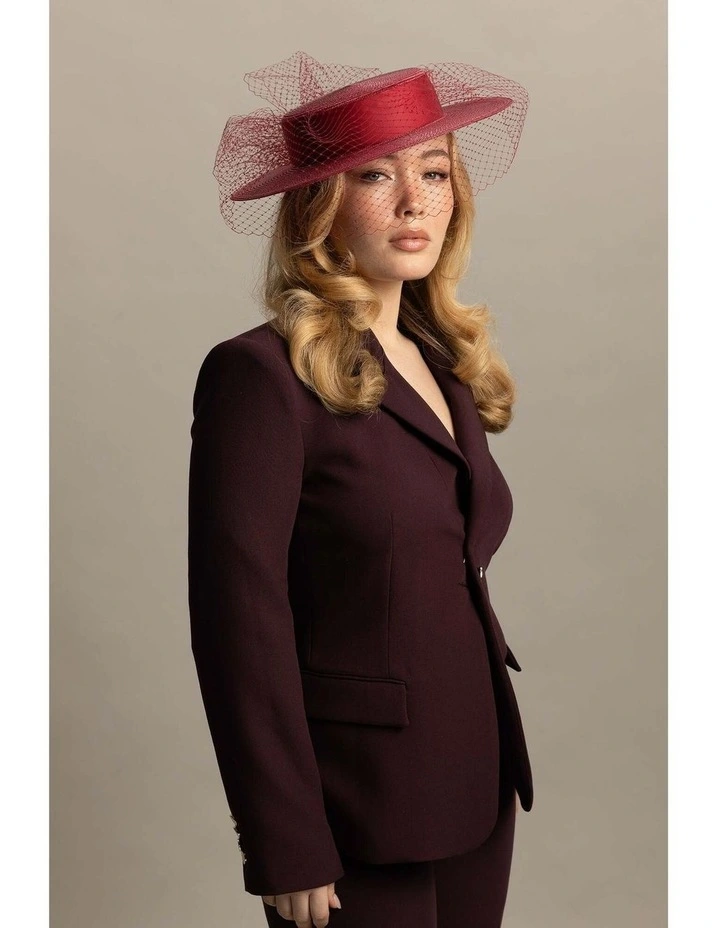 Danika Racewear Boater in Burgundy Red image 6