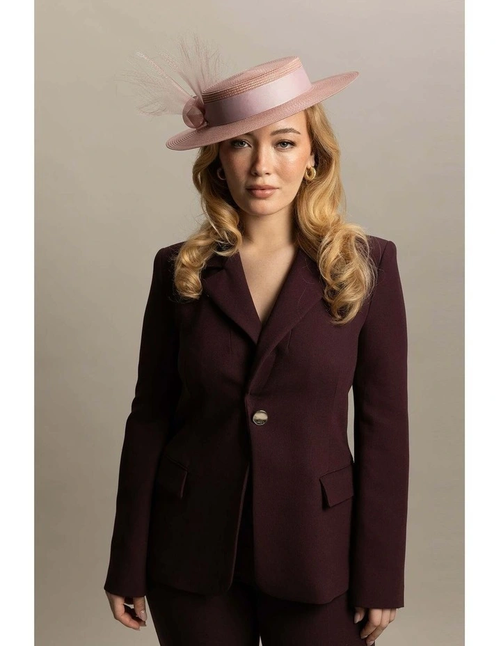 Nala Racewear Boater in Blush Pink image 3