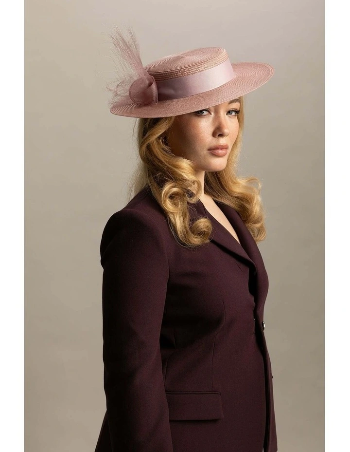 Nala Racewear Boater in Blush Pink image 4