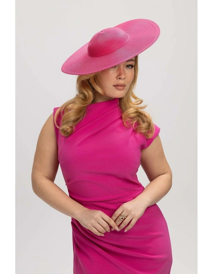Mona Racewear Plate Hat in Magenta Pink image 1