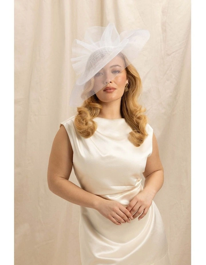 Julia Fascinator in White image 3