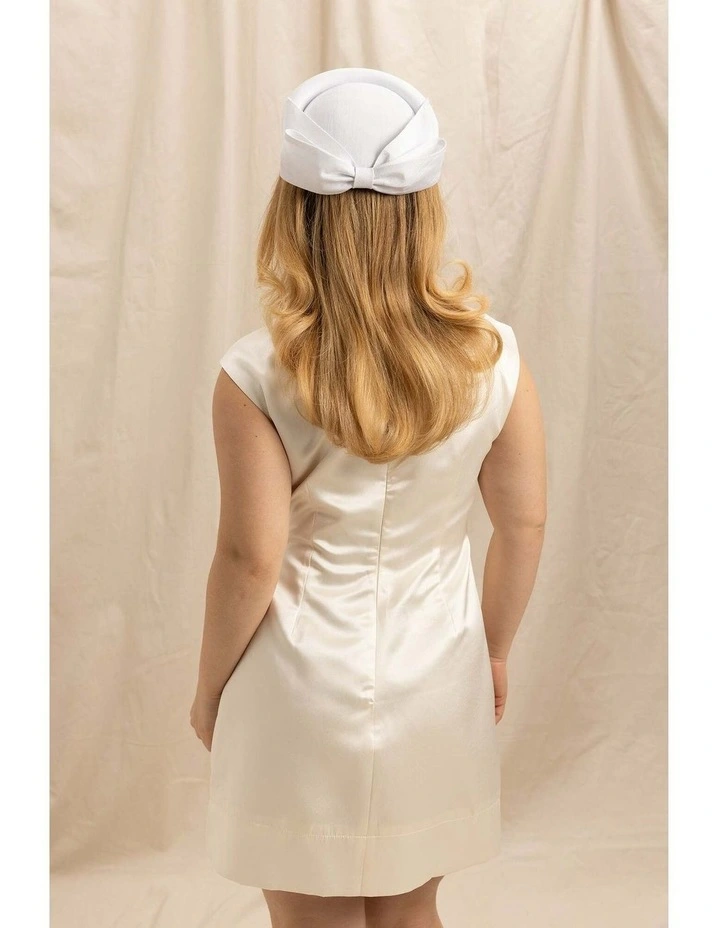 Samara Pillbox Hat in White image 2