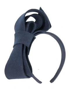 Navy felt bow fascinator by Max Alexander J435N