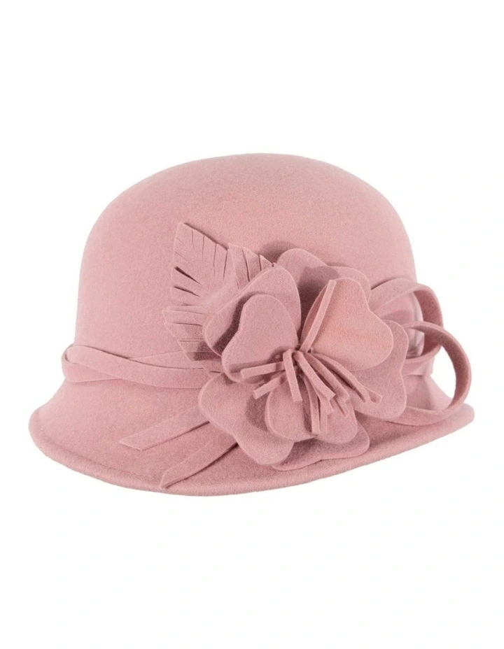 Pink felt winter hat with flower by Max Alexander J437 J437PI image 5