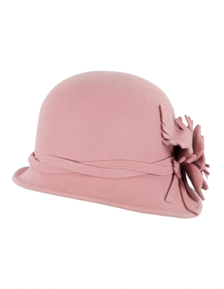 Pink felt winter hat with flower by Max Alexander J437 J437PI image 9