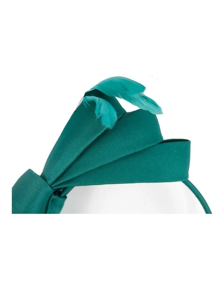 Teal green bow racing fascinator by Max Alexander J444TE image 2