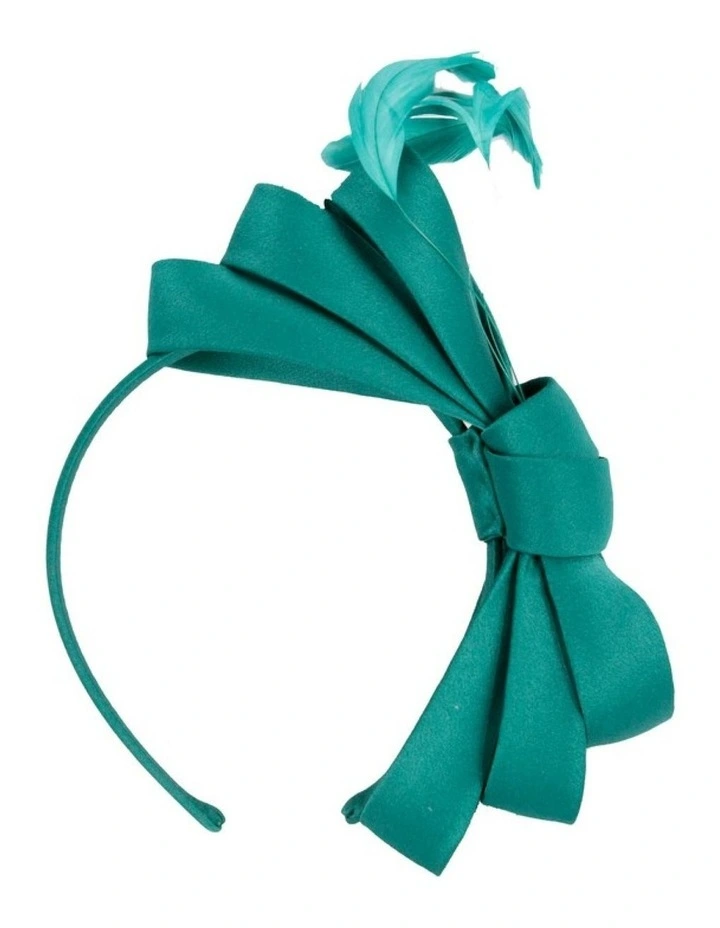 Teal green bow racing fascinator by Max Alexander J444TE image 3