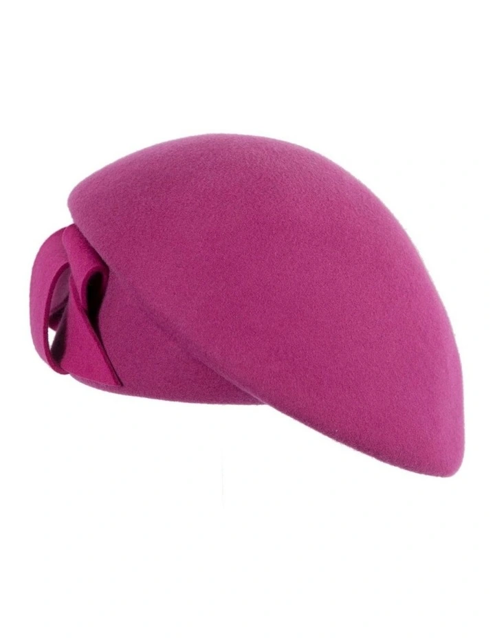 Fuchsia felt beret hat by Max Alexander J432F image 1
