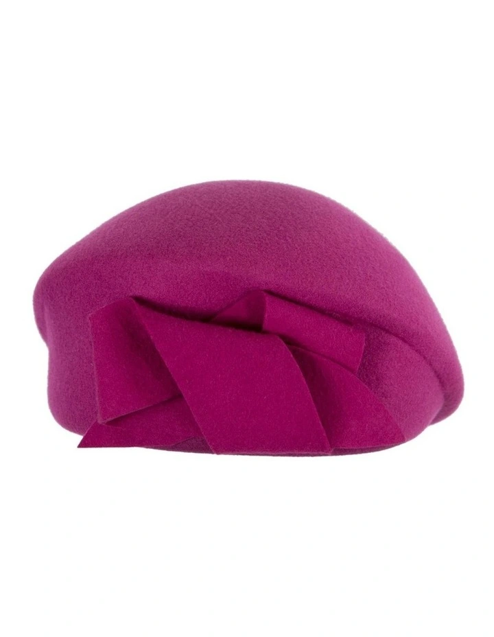 Fuchsia felt beret hat by Max Alexander J432F image 3