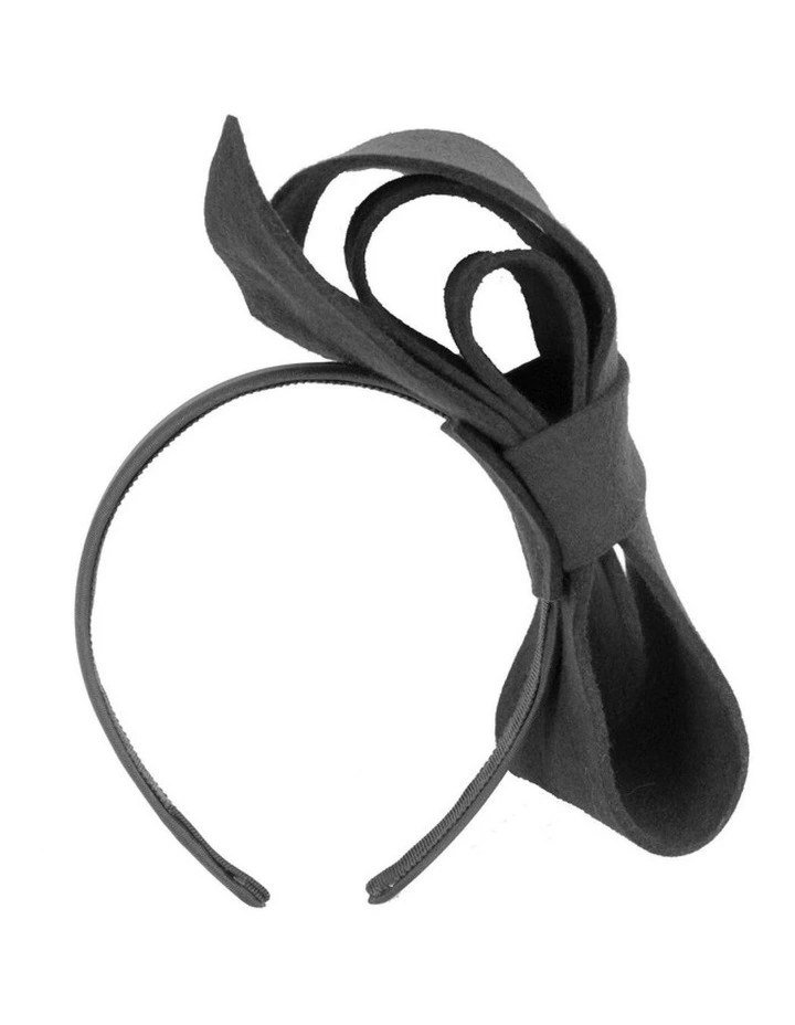 Black felt bow fascinator by Max Alexander J435B image 3