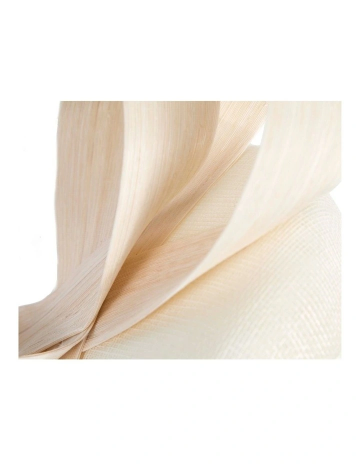 Cream Pillbox Fascinator with Silk Abaca Bow by Fillies Collection S348C image 2
