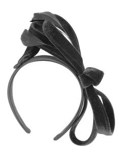 Black velvet bow racing fascinator by Max Alexander J446B