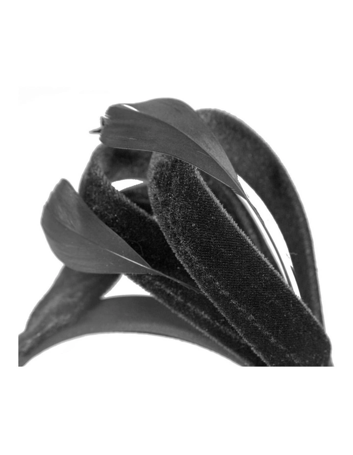Black velvet bow racing fascinator by Max Alexander J446B image 2