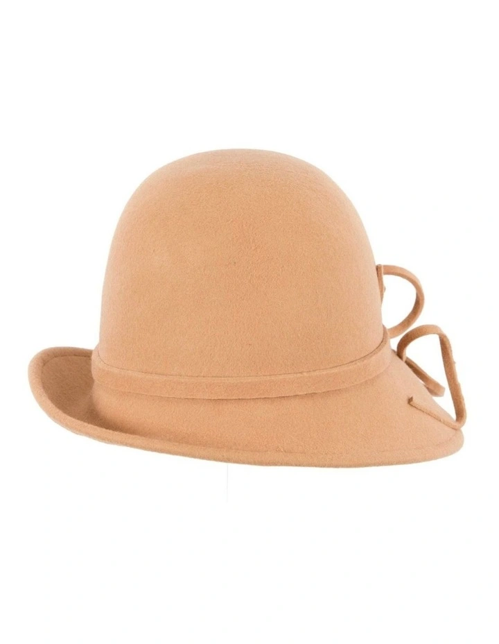 Beige felt winter hat with flower by Max Alexander J439 J439BE image 4