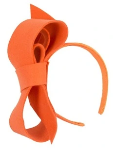 Orange felt bow fascinator by Max Alexander J435OR