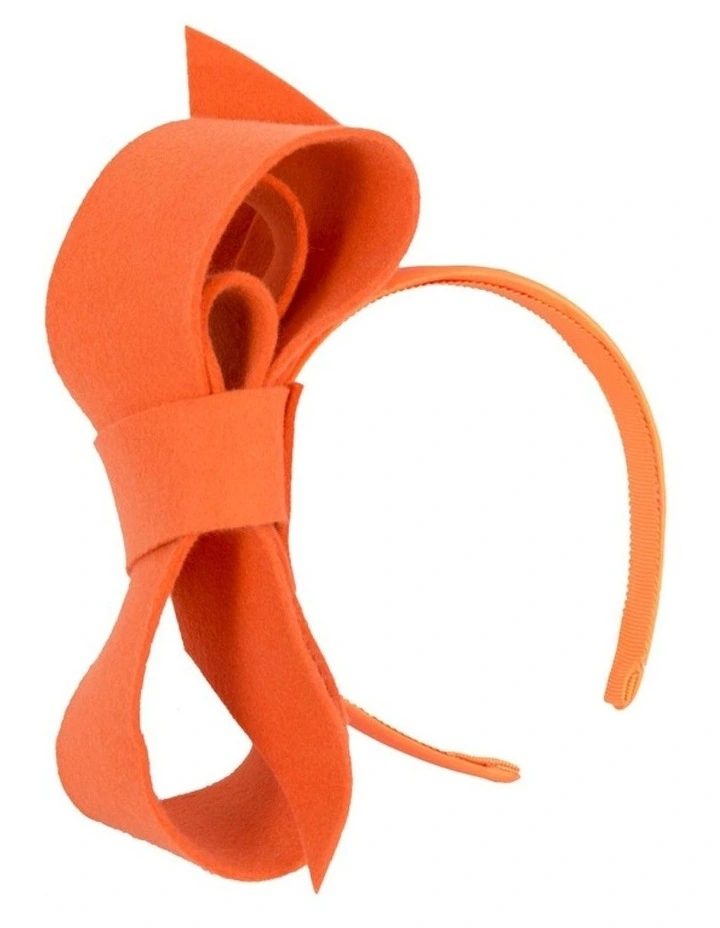 Orange felt bow fascinator by Max Alexander J435OR image 1