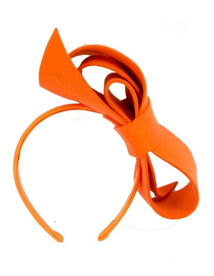 Orange felt bow fascinator by Max Alexander J435OR image 3