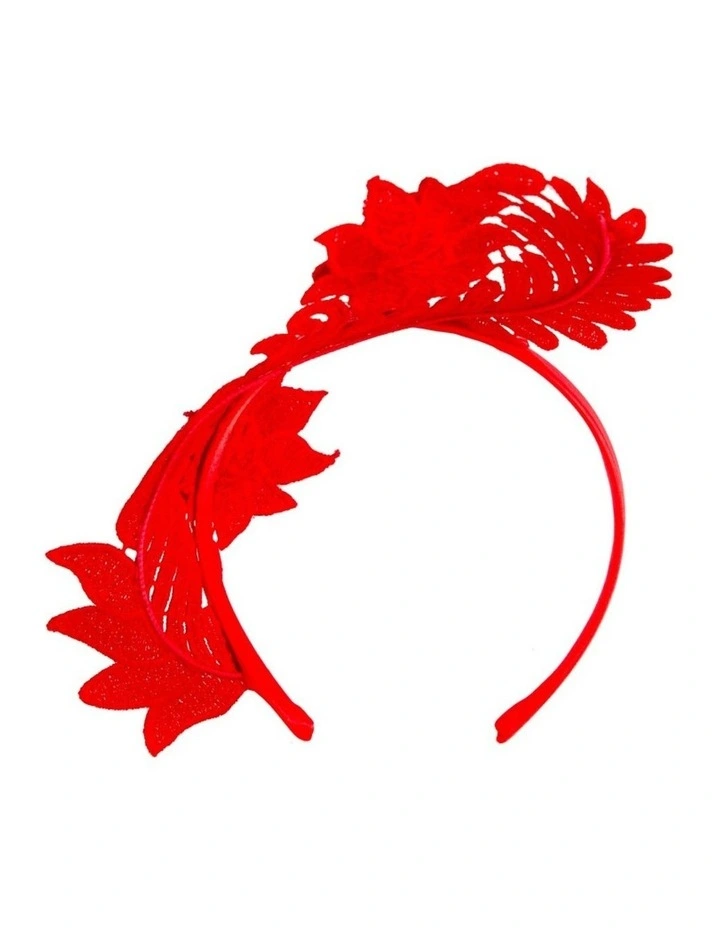 Elegant Red Lace Fascinator by Max Alexander J452R image 3