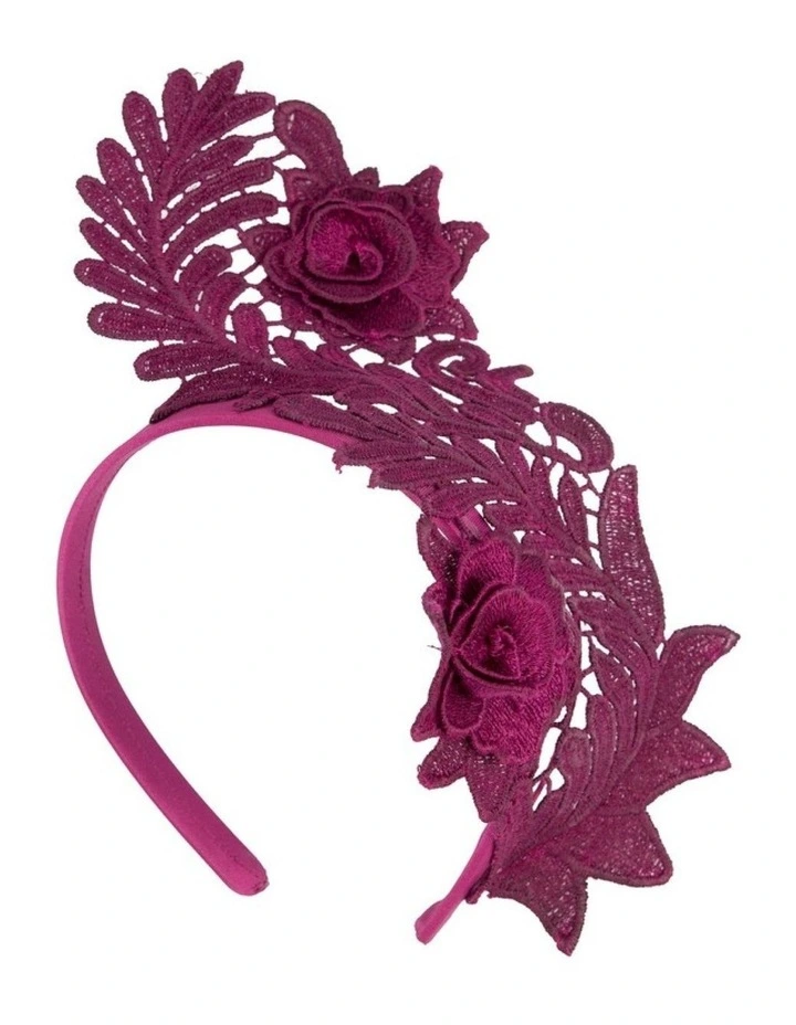 Elegant Wine Lace Fascinator by Max Alexander J452W image 1