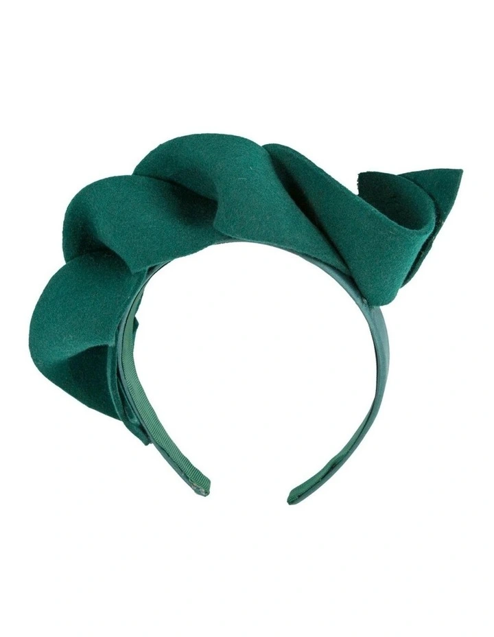 Twisted green felt winter racing fascinator by Max Alexander J438GRN image 1