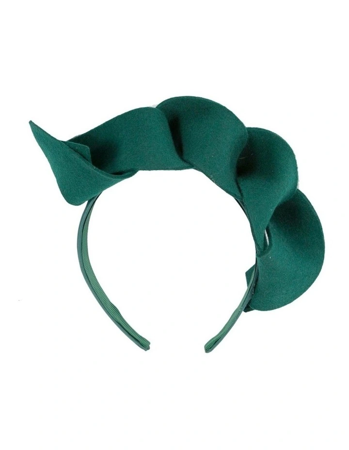 Twisted green felt winter racing fascinator by Max Alexander J438GRN image 3