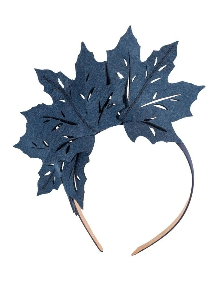 Navy laser cut maple leafs on headband MA757N image 1