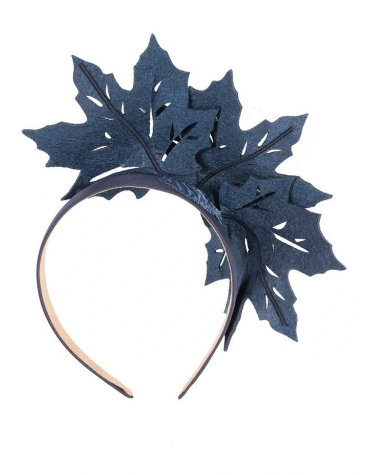 Navy laser cut maple leafs on headband MA757N image 3