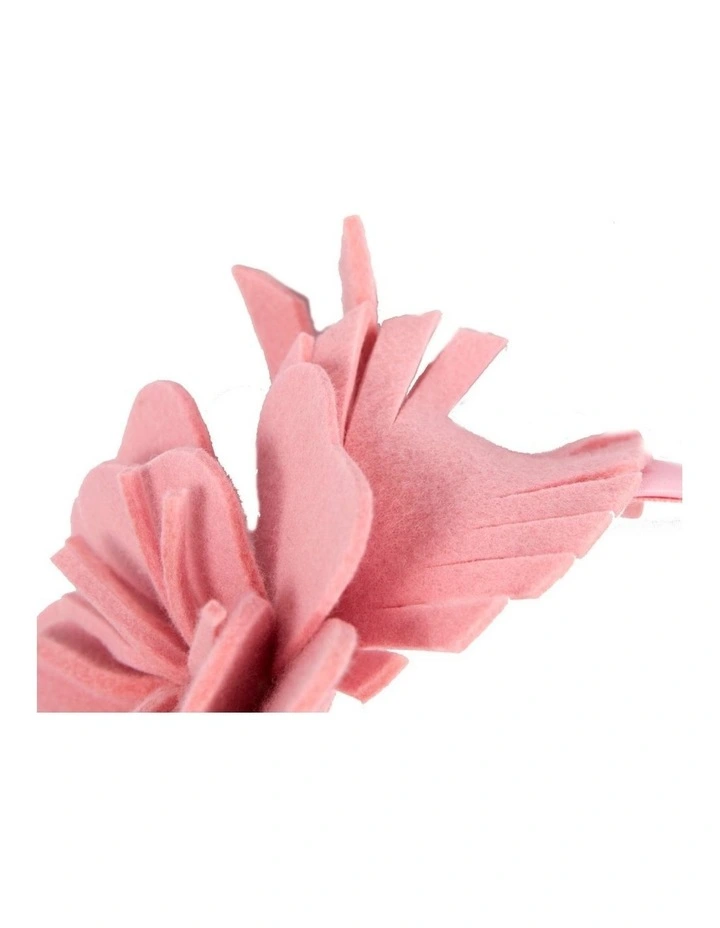 Pink felt flower winter fascinator by Max Alexander J443PI image 2