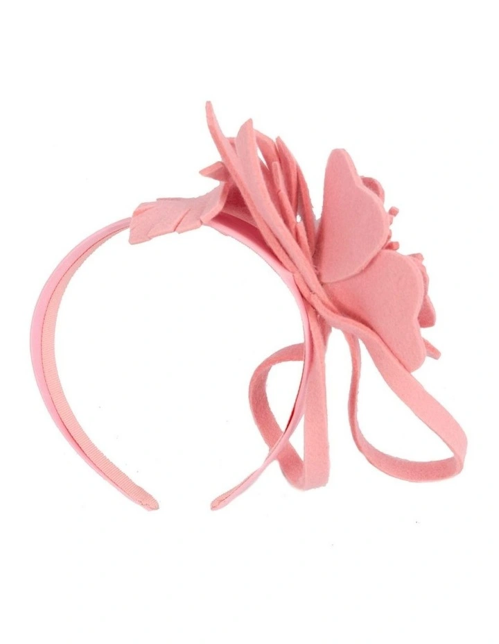 Pink felt flower winter fascinator by Max Alexander J443PI image 3