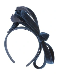 Navy velvet bow racing fascinator by Max Alexander J446N