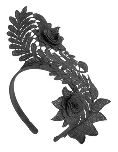 Elegant Black Lace Fascinator by Max Alexander J452B
