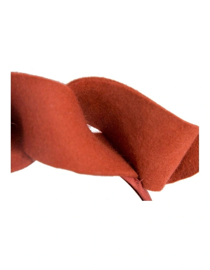 Twisted orange felt winter racing fascinator by Max Alexander J438RU image 2