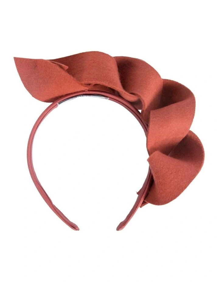 Twisted orange felt winter racing fascinator by Max Alexander J438RU image 3