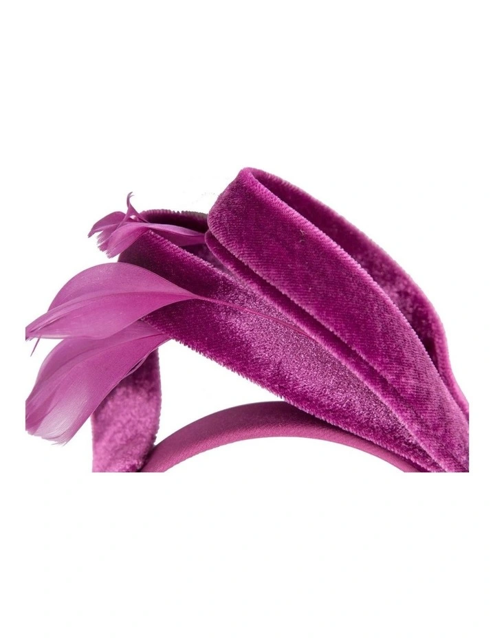 Purple velvet bow racing fascinator by Max Alexander J446PR image 2