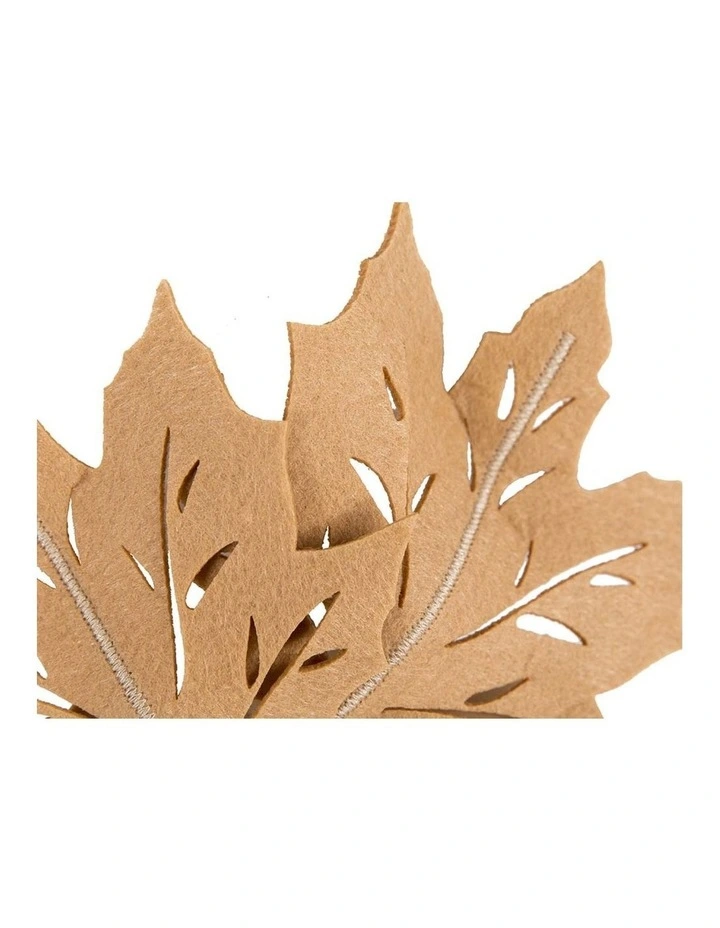 Beige laser cut maple leafs on headband MA757BE image 2