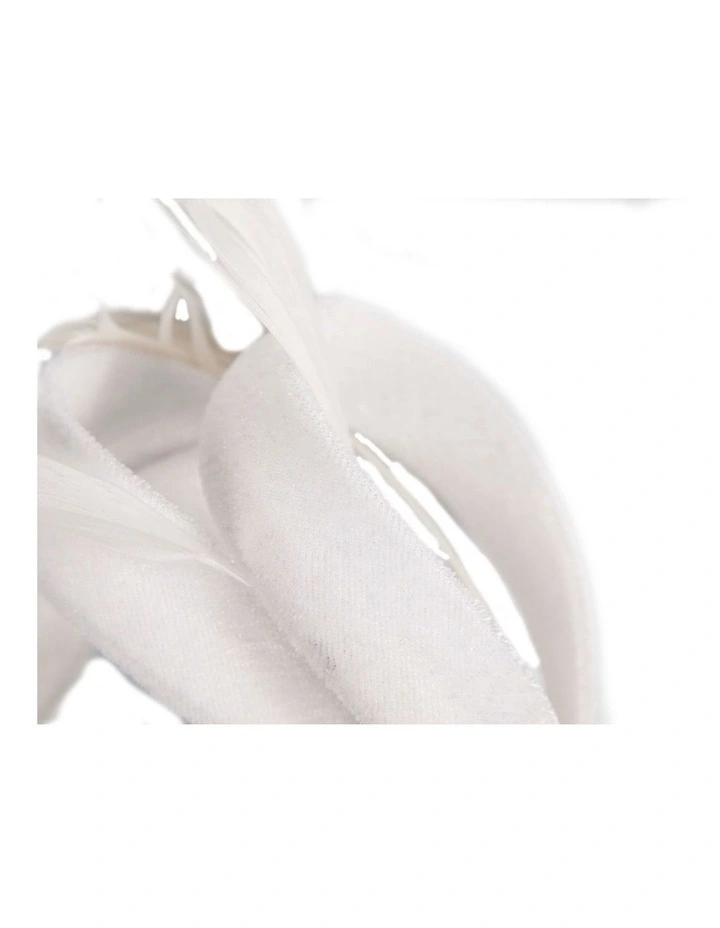 White velvet bow racing fascinator by Max Alexander J446W image 2