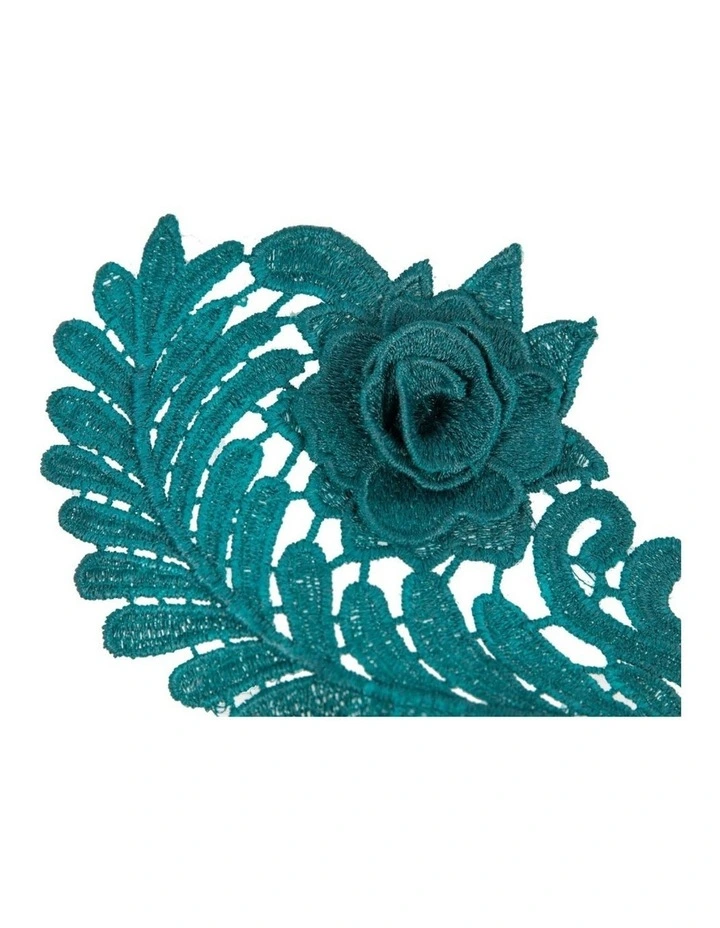 Elegant Teal Green Lace Fascinator by Max Alexander J452TE image 2