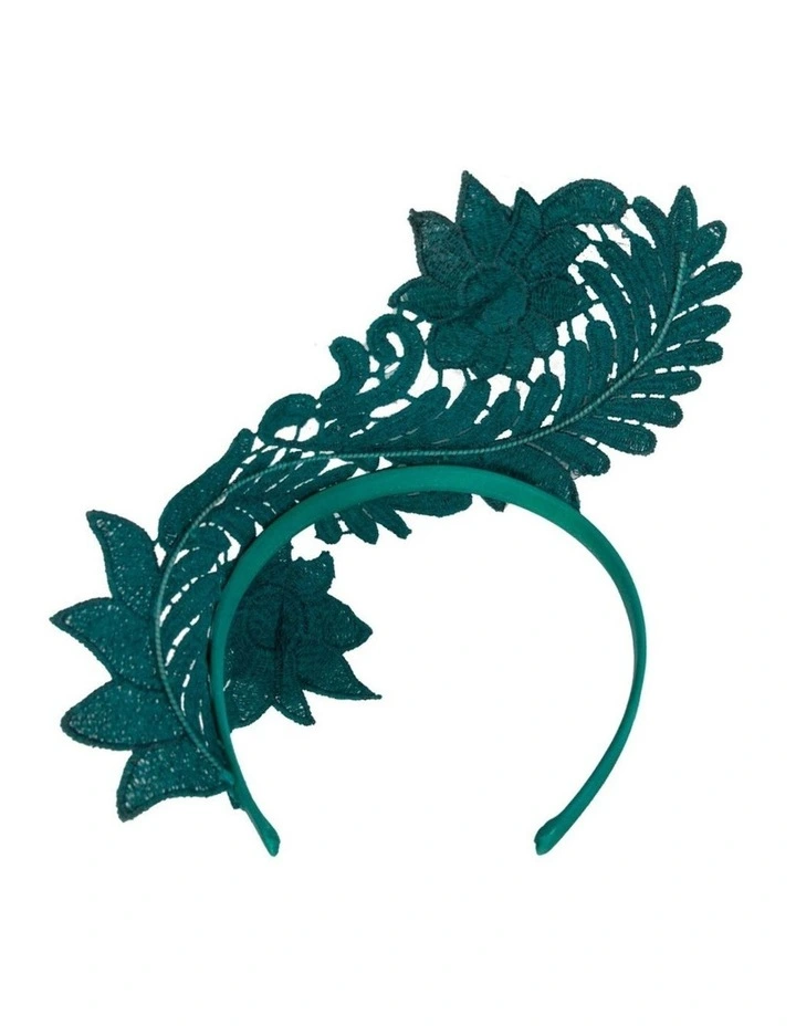 Elegant Teal Green Lace Fascinator by Max Alexander J452TE image 3