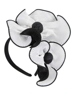White & black racing fascinator by Max Alexander J442WB