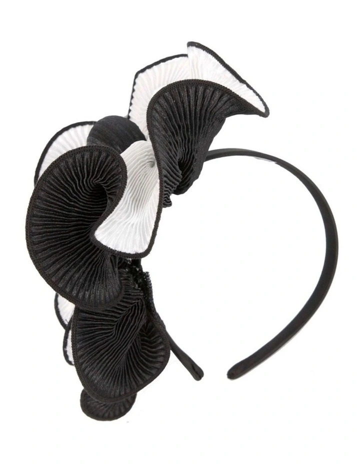 White & black racing fascinator by Max Alexander J442WB image 3