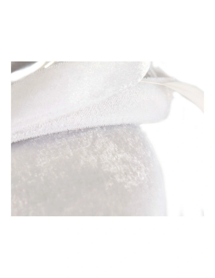 White velvet pillbox winter fascinator J441WHT image 4
