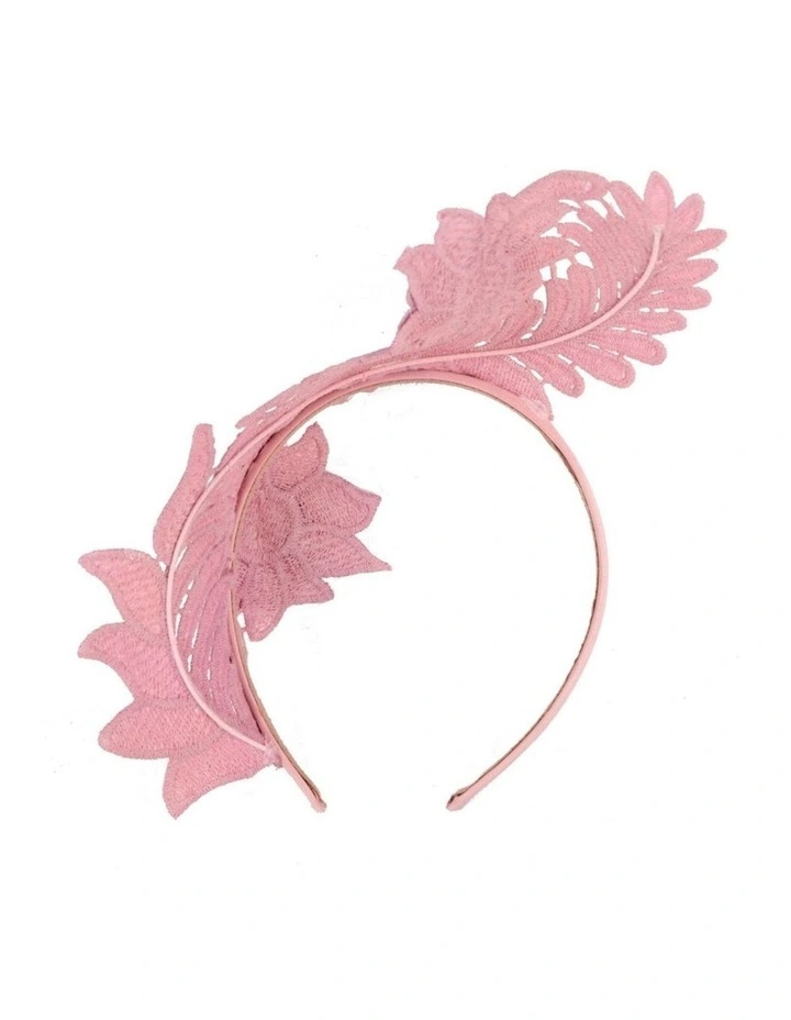 Elegant Dusty Pink Lace Fascinator by Max Alexander J452DP image 3