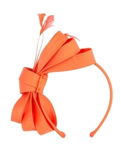 Orange bow racing fascinator by Max Alexander J444 J444OR
