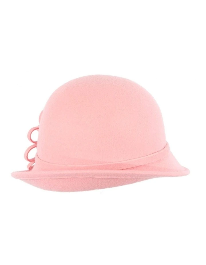 Pink felt winter hat with flower by Max Alexander J439 J439PI image 2