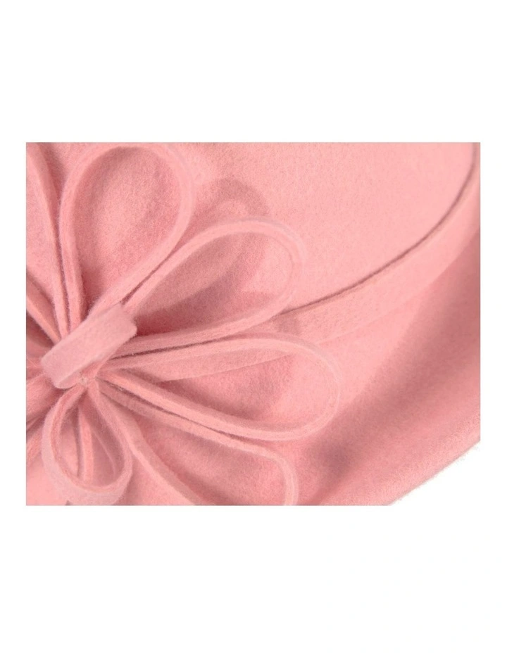 Pink felt winter hat with flower by Max Alexander J439 J439PI image 4
