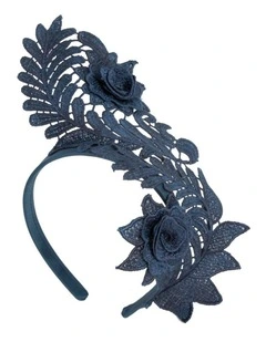 Elegant Navy Lace Fascinator by Max Alexander J452N